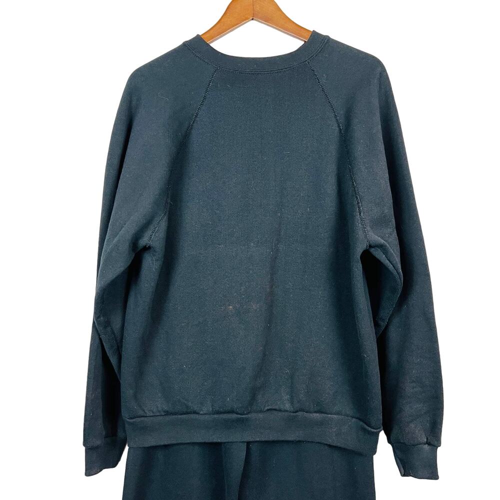 Tultex Sweatsuit Sweatshirt Sweatpants Set Black 90s / early Y2K - M/L